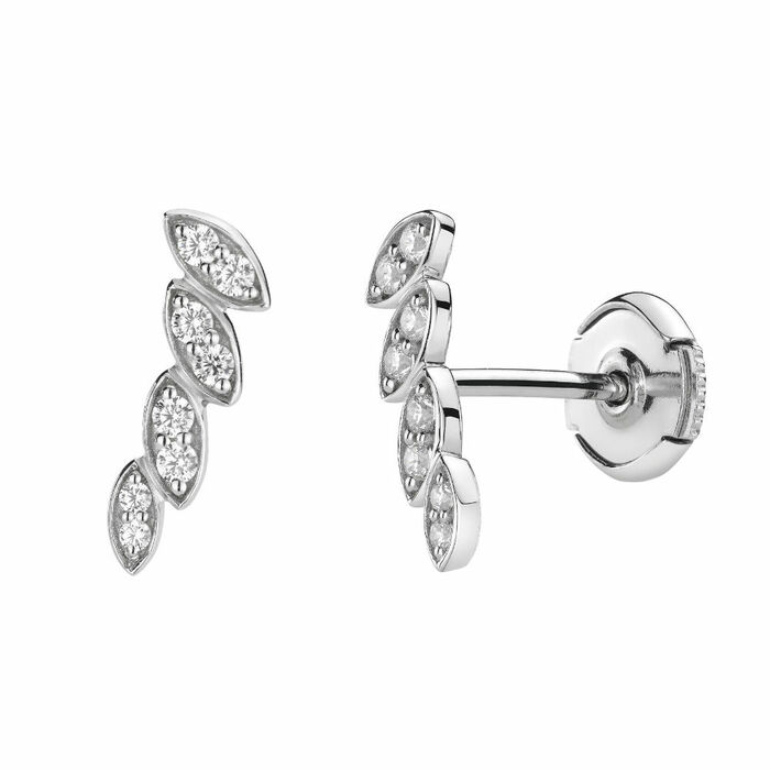 Paire de boucles à vis navettes  en Or 750 / 1000 (18K)