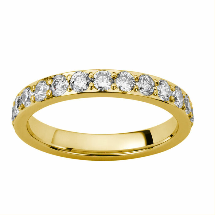 Alliance demi tour diamants serti grain  en Or 750 / 1000 (18K)