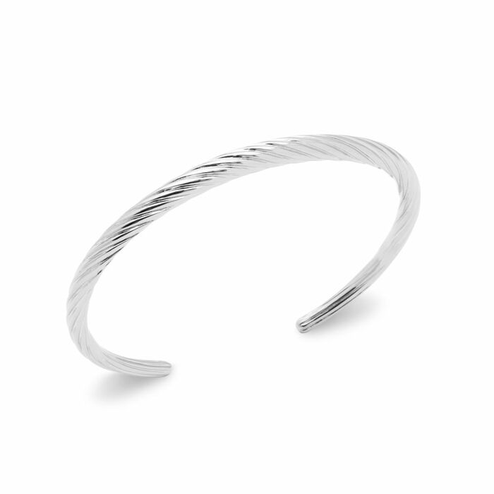 Bracelet Rigide esclave torsade  en Argent 925 /1000