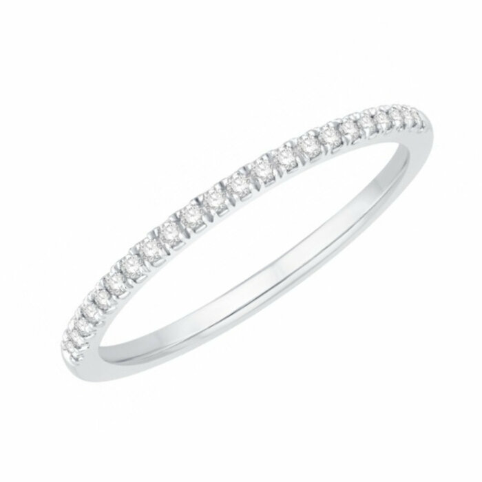 Alliance demi tour serti grain 0.12Cts  en Or 750 / 1000 (18K)