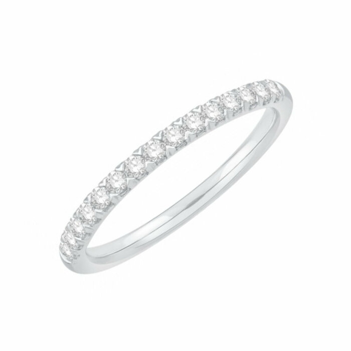Alliance demi tour serti grain 0.22Cts  en Or 750 / 1000 (18K)