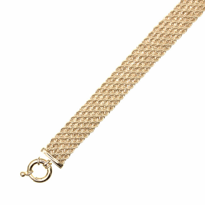 Gourmette maille corde 6 rangs  en Or 750 / 1000 (18K)