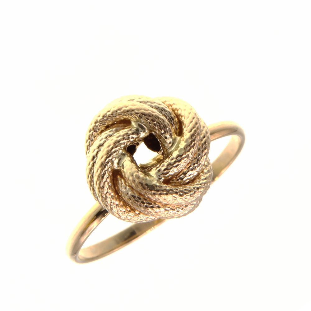 Bague motif noeud mat et brillant en Or 750 / 1000 (18K)