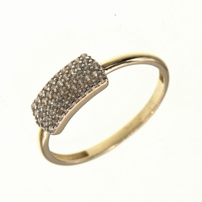 Bague motif rectangle pave  en Or 750 / 1000 (18K)