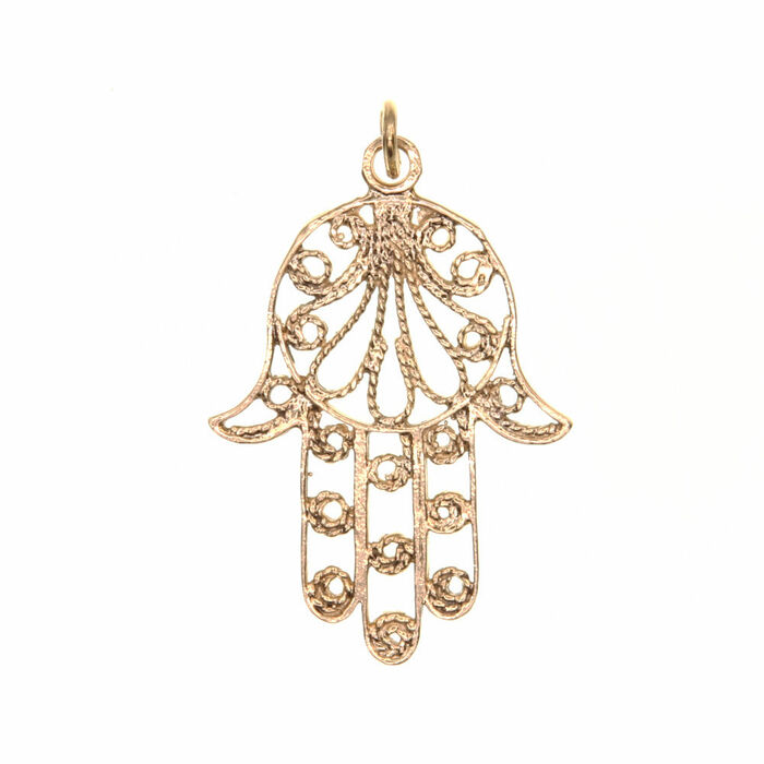 Pendentif religieux main filigrane  en Or 750 / 1000 (18K)