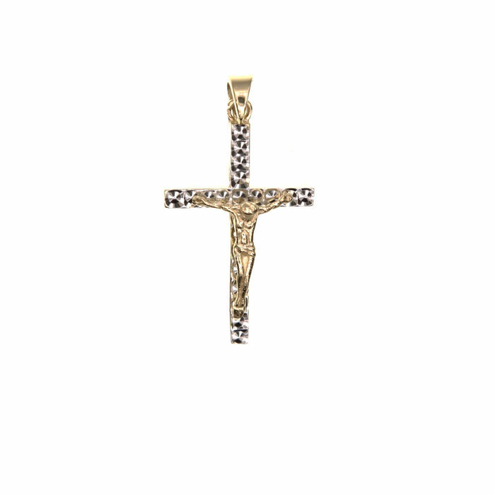 Pendentif religieux croix ciselee  en Or 750 / 1000 (18K)