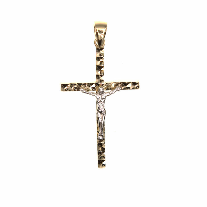 Pendentif religieux croix ciselee  en Or 750 / 1000 (18K)
