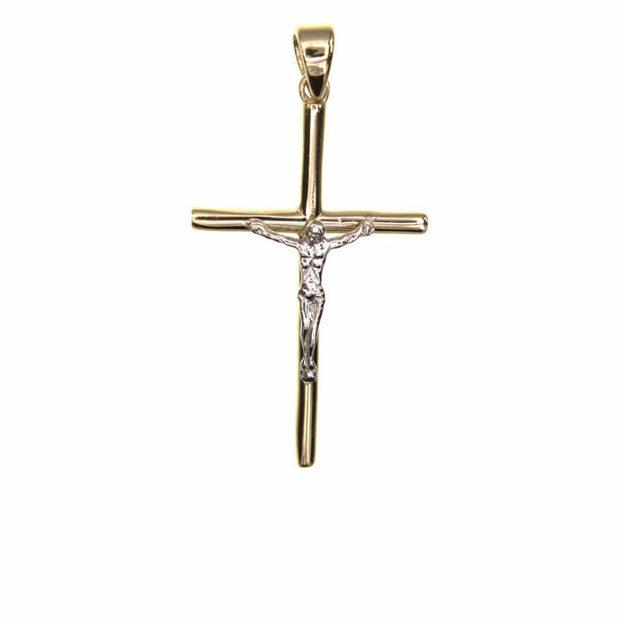 Pendentif religieux croix avec Christ  en Or 750 / 1000 (18K)