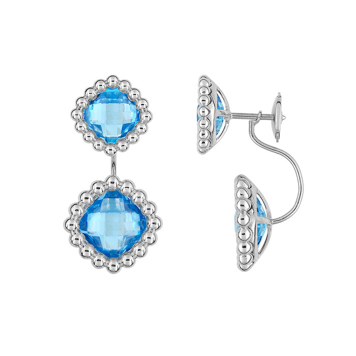 Paire de boucles pendantesPaire de boucles à vis topazes  en Or 750 / 1000 (18K)