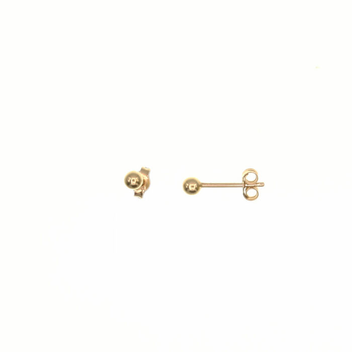 Paire de boucles à vis boules 4 mm  en Or 750 / 1000 (18K)