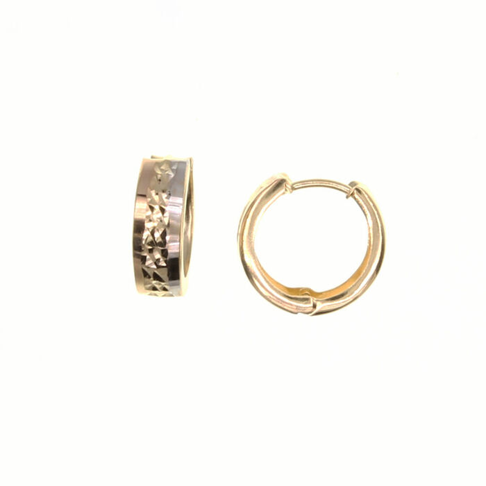 Paire de créoles ciselees  en Or 750 / 1000 (18K)