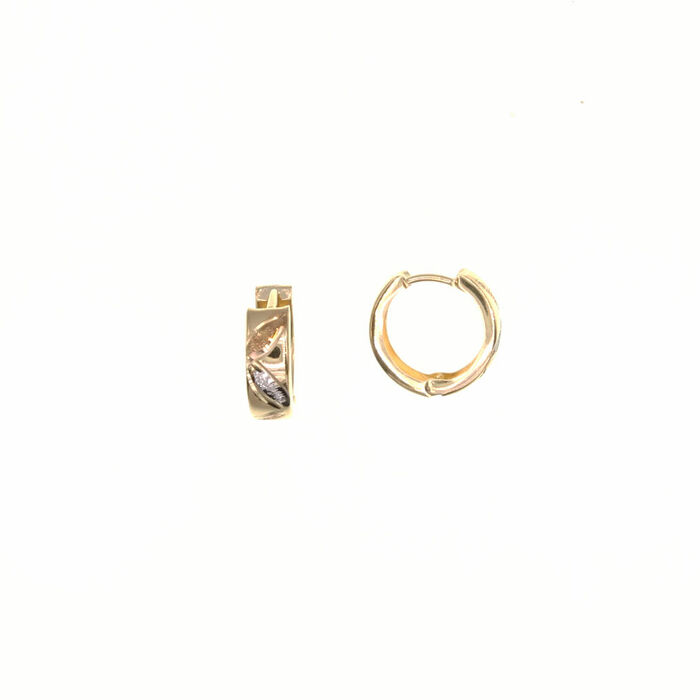 Paire de créoles ciseles  en Or 750 / 1000 (18K)