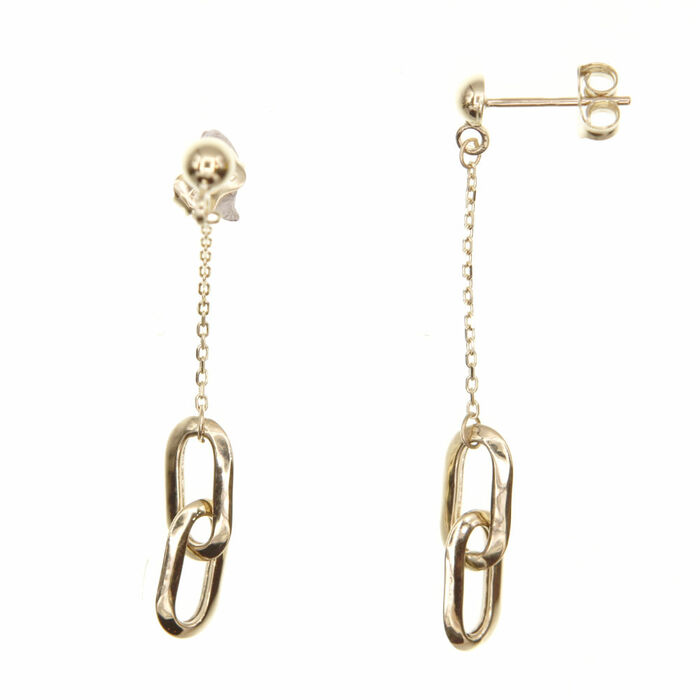 Paire de boucles pendantes trombones  en Or 750 / 1000 (18K)