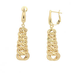 Paire de boucles pendantes maille américaine  en Or 750 / 1000 (18K)