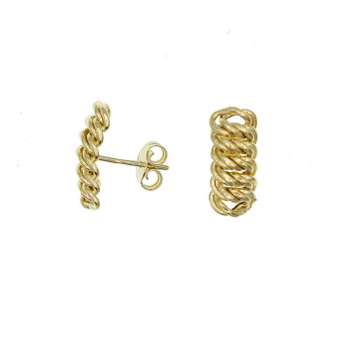 Paire de boucles à vis maille americaine  en Or 750 / 1000 (18K)