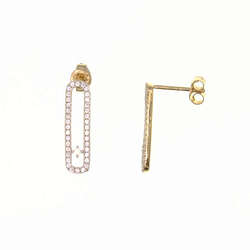 Paire de boucles à vis ovale  en Or 750 / 1000 (18K)