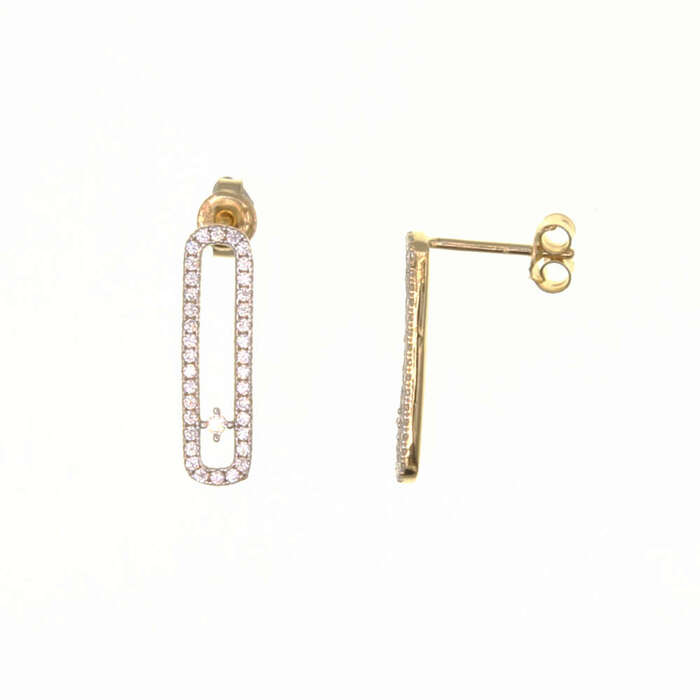 Paire de boucles à vis ovale  en Or 750 / 1000 (18K)