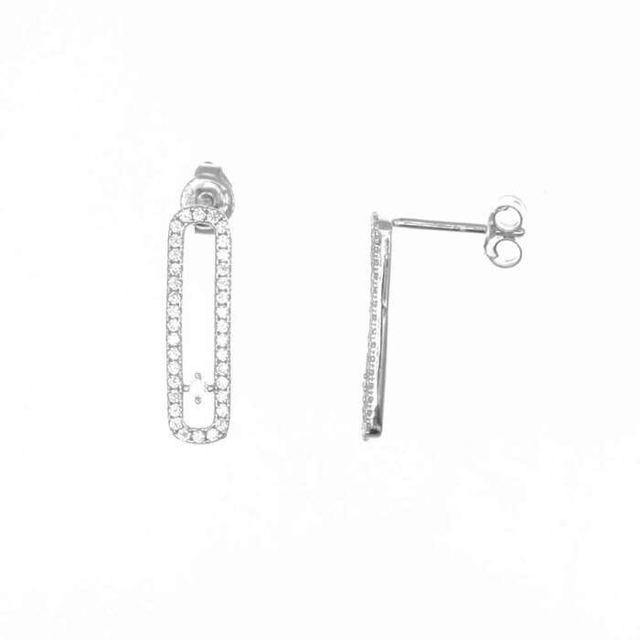 Paire de boucles à vis ovale  en Or 750 / 1000 (18K)