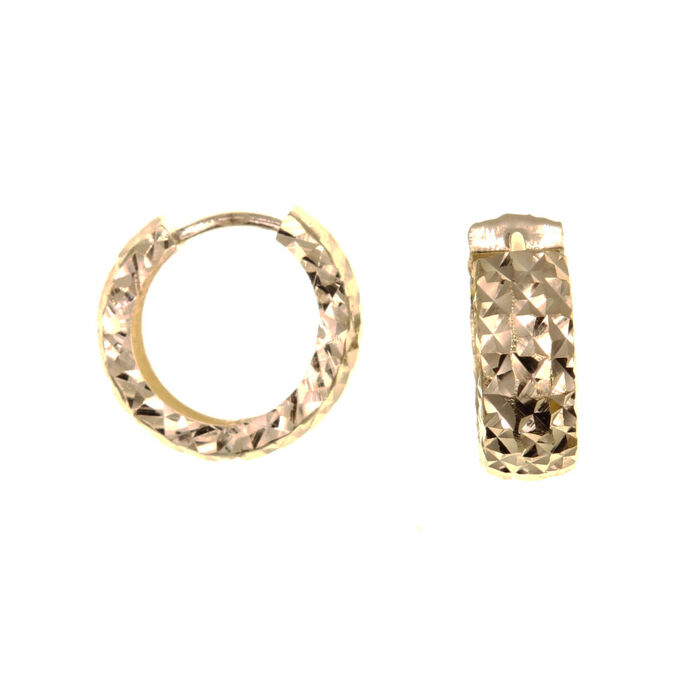 Paire de créoles ciselees  en Or 750 / 1000 (18K)
