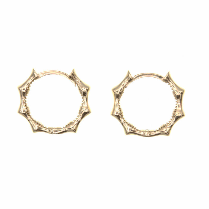 Paire de créoles bambou  en Or 750 / 1000 (18K)