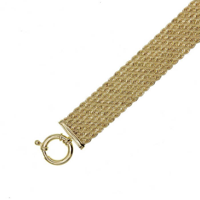 Gourmette maille corde 8 rangs  en Or 750 / 1000 (18K)