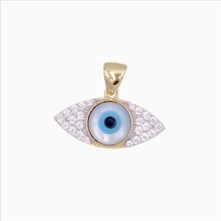 Pendentif religieux Oeil serti d'oxydes  en Or 750 / 1000 (18K)