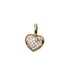 coeur pavé  en Or 750 / 1000 (18K)
