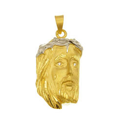 Pendentif religieux tête de Christ massive  en Or 750 / 1000 (18K)