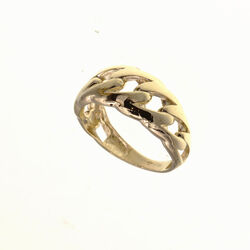 Bague motif maille cubaine  en Or 750 / 1000 (18K)