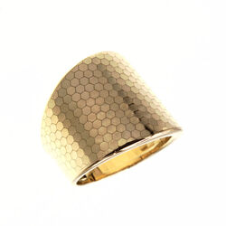 Bague motif nid d'abeille  en Or 750 / 1000 (18K)