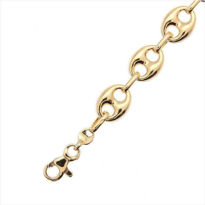 Chaine maille graine de café 60cm  en Or 750 / 1000 (18K)
