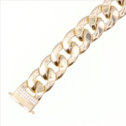 Chaine Maille cubaine 20mm 70cm  en Or 750 / 1000 (18K)