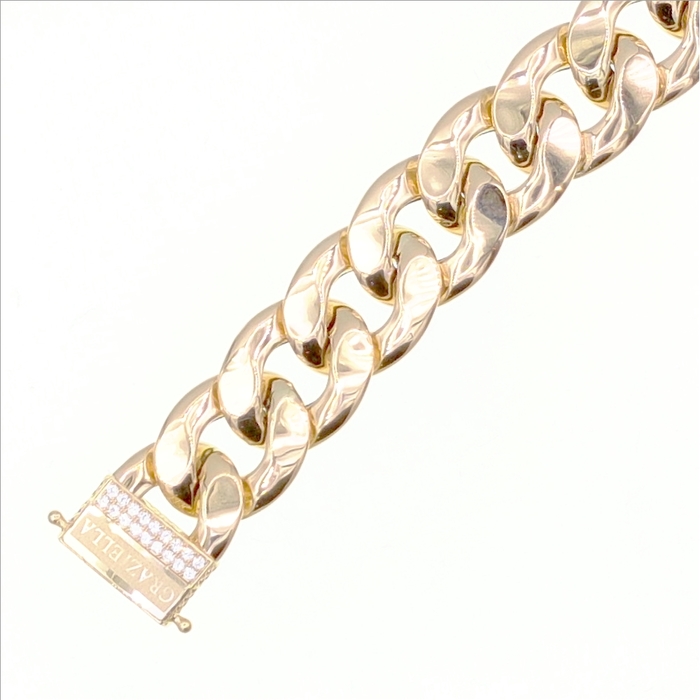 Chaine Maille cubaine 20mm 70cm  en Or 750 / 1000 (18K)