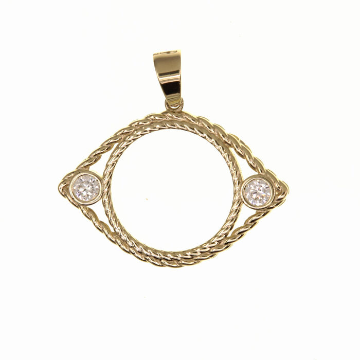 porte piece 10Frs Oeil  en Or 750 / 1000 (18K)