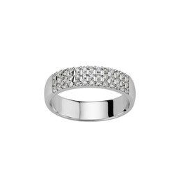 3 rangs serti barrette  en Or 750 / 1000 (18K)