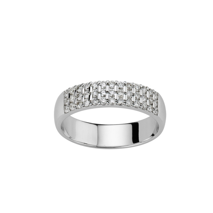 3 rangs serti barrette  en Or 750 / 1000 (18K)