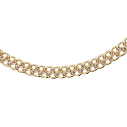 Ras du Cou maille russe bicolore  en Or 750 / 1000 (18K)