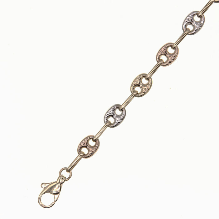 Chaine maille graine de cafe 3 ors  en Or 750 / 1000 (18K)