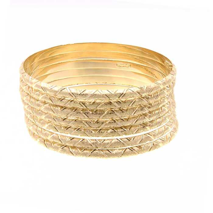 Bracelet Rigide semenier ciselé (prix a l'unité)  en Or 750 / 1000 (18K)