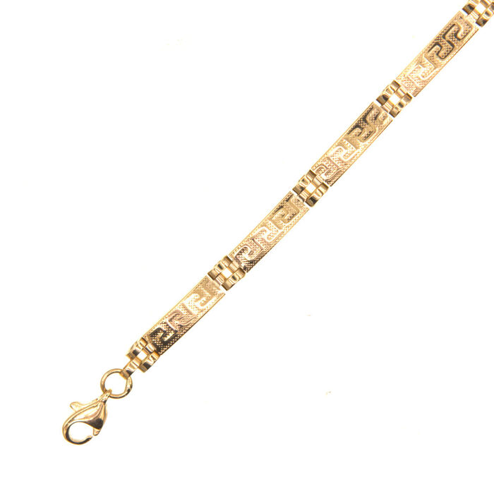 Gourmette motif grec  en Or 750 / 1000 (18K)