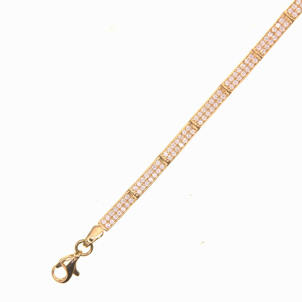 Gourmette pavee  en Or 750 / 1000 (18K)