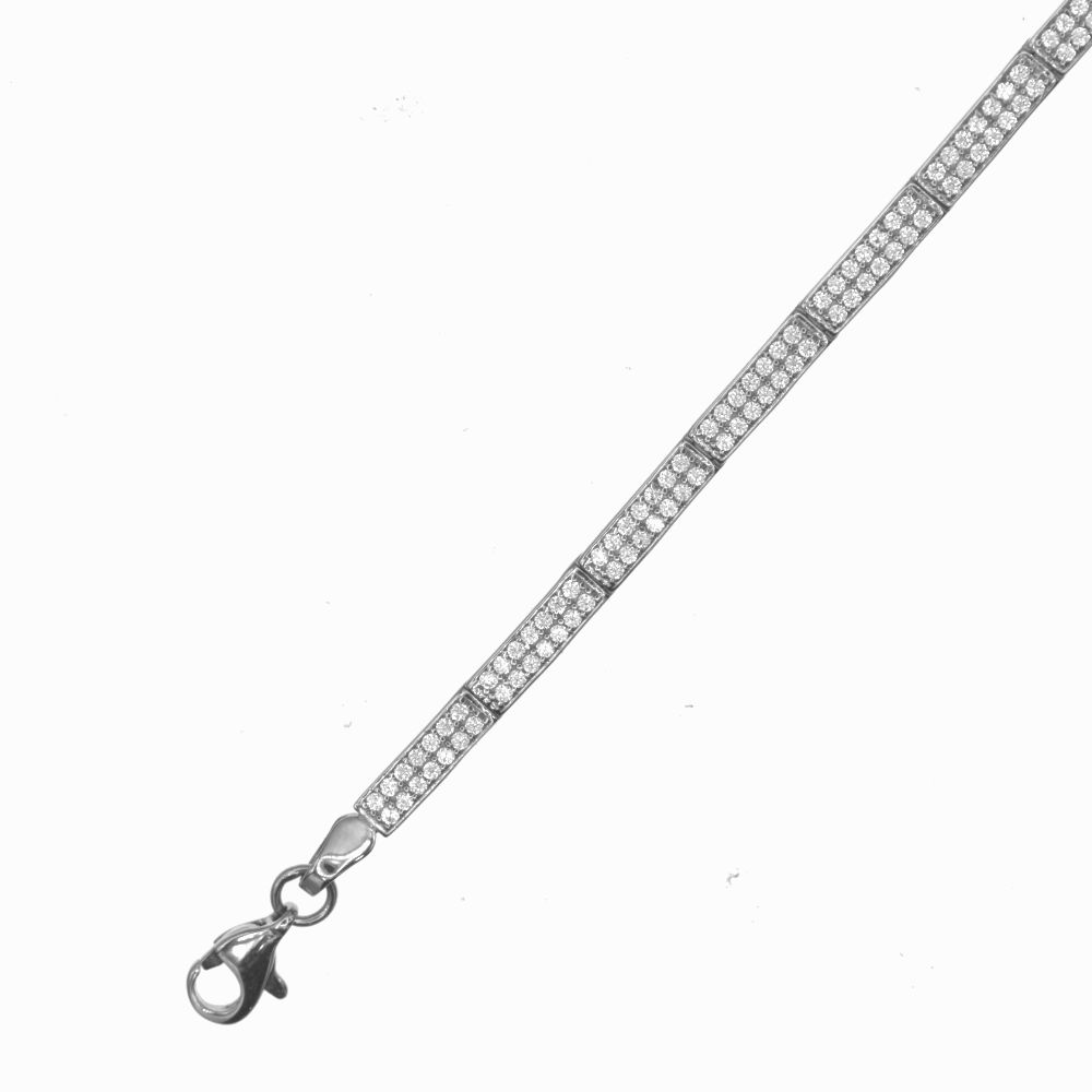 Gourmette pavee  en Or 750 / 1000 (18K)