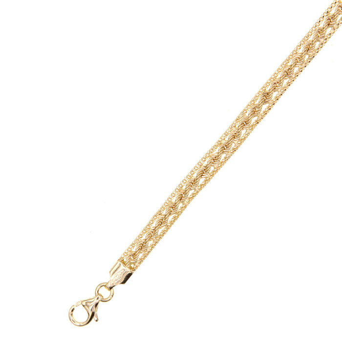 Gourmette maille corde et popcorn  en Or 750 / 1000 (18K)