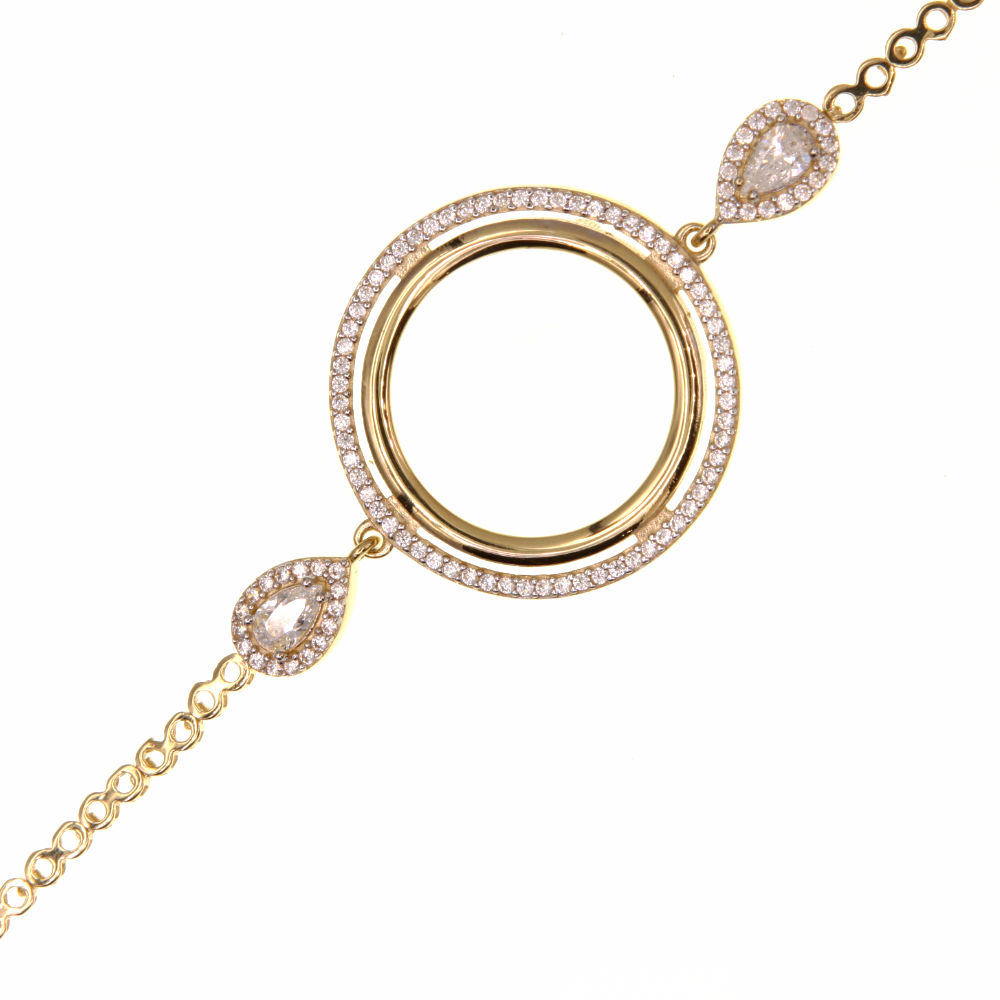 Gourmette porte piece 10Frs  en Or 750 / 1000 (18K)