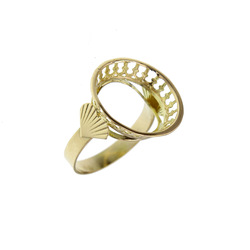 Bague motif porte piece Napoleon 10 Francs  en Or 750 / 1000 (18K)