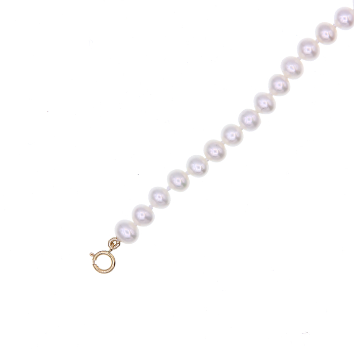 Gourmette perles d'eau douce 3.5 - 4mm  en Or 750 / 1000 (18K)