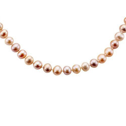 Ras du Cou perles d'eau douce multi colores 7.5-8mm  en Or 750 / 1000 (18K)