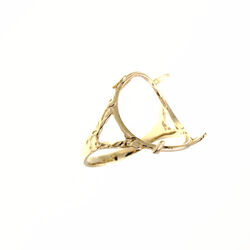 Bague motif porte piece 10 Frs courbe  en Or 750 / 1000 (18K)