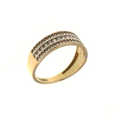 AllianceBague motif demi tour 3 rangs  en Or 750 / 1000 (18K)