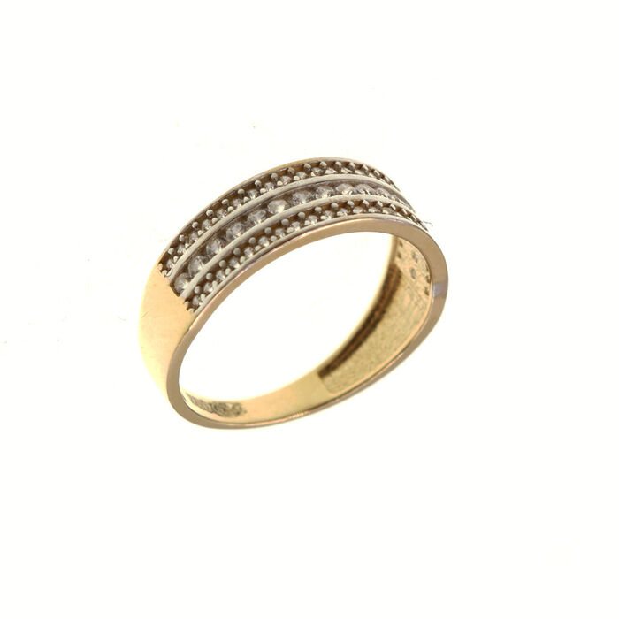 AllianceBague motif demi tour 3 rangs  en Or 750 / 1000 (18K)